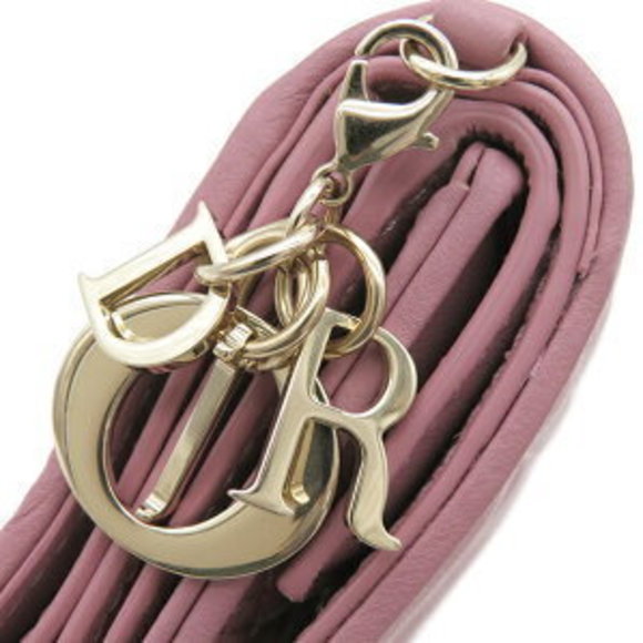 Dior Trifold Wallet Lady Lotus Lambskin Pink Cannage - Picture 6 of 14